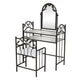 Retro Leaf Pattern Iron Dresser with Back Dressing Stool Bronze