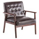 Retro Modern Armchair Leather Upholstery Accent Chairs Living Room Single Sofa Chair For Room SKU61629734