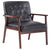 Retro Modern Fabric PU Upholstered Wooden Lounge Chair armchair Black Easy to assemble,  vanity chair ,dining chair.
