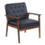 Retro Modern Fabric Upholstered Wooden Lounge Chair Brown Living Room Chairs Antique Sofa Brown Black