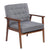 Retro Modern Fabric Upholstered Wooden Lounge Chair Gray【75x69x84CM】Living Room Chairs 3 Colors Antique Sofa