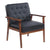Retro Modern Fabric Upholstered Wooden Lounge Chair Gray【75x69x84CM】Living Room Chairs 3 Colors Antique Sofa