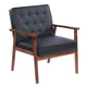 Retro Modern Fabric Upholstered Wooden Lounge Chair Gray【75x69x84CM】Living Room Chairs 3 Colors Antique Sofa