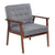 Retro Modern Fabric Upholstered Wooden Lounge Chair Gray Easy to assemble,  dining chair bedroom chair armchair.