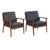 Retro Modern Fabric Upholstered Wooden Lounge Chair Multicolor Living Room Chair