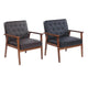 Retro Modern Fabric Upholstered Wooden Lounge Chair Multicolor Living Room Chair