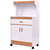 Rolling Microwave Stand Cabinet with Drawer and Two Doors Living Room Cabinets HW56196
