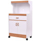 Rolling Microwave Stand Cabinet with Drawer and Two Doors Living Room Cabinets HW56196