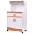 Rolling Microwave Stand Cabinet with Drawer and Two Doors Living Room Cabinets HW56196