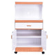 Rolling Microwave Stand Cabinet with Drawer and Two Doors Modern Living Room Cabinets HW56196