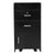 Salon Wood Rolling Drawer Cabinet Trolley Spa 3-layer Cabinet Equipment with A Lock Black