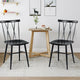 Set of 2 Armless Cross Elegant Chic Back Kitchen Dining Side Chairs Ergonomic Backrest Superior Steel Plastic Foot Pads HW59475