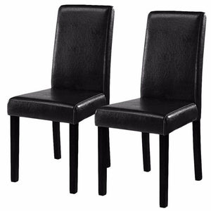 Set of 2 Contemporary Dining Chairs High Quality Modern Durable Wooden Frame Half-PU-leather Fabric Dining Room Chairs HW51327
