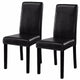 Set of 2 Contemporary Dining Chairs High Quality Modern Durable Wooden Frame Half-PU-leather Fabric Dining Room Chairs HW51327