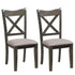 Set of 2 Dining Chair Rubber Wooden Cushioned Seat Chairs Dining Room Modern HW58976