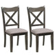 Set of 2 Dining Chair Rubber Wooden Cushioned Seat Chairs Dining Room Modern HW58976