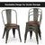 Set of 4 Stackable Metal Wood Dining Chair Heavy-load Iron Frame 4 Rubber Feet heavy-load Iron Frame and Stable Legs HW58611