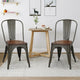 Set of 4 Stackable Metal Wood Dining Chair Heavy-load Iron Frame 4 Rubber Feet heavy-load Iron Frame and Stable Legs HW58611