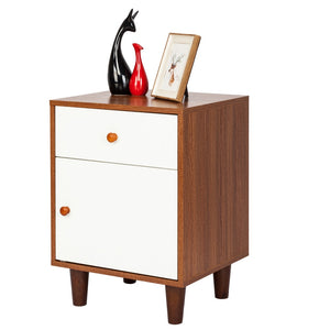 Ship from US Modern Nightstand Bedstand Home Furniture Night Table Living Room Bedside Cabinet Bedroom Filing Storage wit Drawer