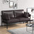 Simple Fashion Faux Leather Sofa Living Room Loveseat Leather Couch Dark Brown Modern Sofa SKU64229907