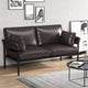 Simple Fashion Faux Leather Sofa Living Room Loveseat Leather Couch Dark Brown Modern Sofa SKU64229907