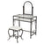 Simple Iron Dresser with Square Dressing Stool Black, Modern and simple style Easy to assemble,vanity dresser,bedroom furniture.