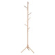 Solid Wood Coat Rack, Lacquered Pine Hat and Coat Rack with 8 Hooks-Living Room and Bedroom Clothes Hanger
