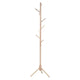 Solid Wood Coat Rack, Lacquered Pine Hat and Coat Rack with 8 Hooks-Living Room and Bedroom Clothes Hanger
