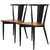 Solid Wood Dining Chairs with Metal Legs, Commercial and Residential Use - Set of 2 (Black)