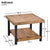 Square Side Cabinet Pine wood Table Face Iron Legs Rectangle Rustic Natural Coffee Table with Storage Shelf for Easy Assembly