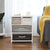 Storage Drawer Nightstand Woven Basket Cabinet Bedside Table White Wood Bedroom Furniture Nightstands With 4Storage box HW60304