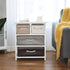 Storage Drawer Nightstand Woven Basket Cabinet Bedside Table White Wood Bedroom Furniture Nightstands With 4Storage box HW60304