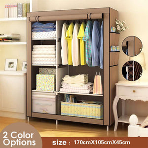 Storage Wardrobe Portable Closet Non-woven Fabric Storage Organizer Wardrobe Clothes Rack with Shelves 107x105x45cm