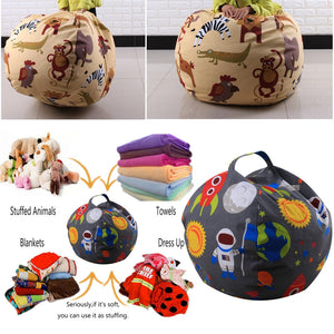 Stuffable Animal Toys Storage Bean Bag Stuffed Children Kids Plush Toy Organizer Multi-purpose Large Capacity