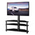 Swivel Floor TV Stand with Mount 3-in-1 Flat Panel Height Adjustable Glass Entertainment Stand 32 -65 inch TV 3-Tier Media Stand
