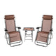 TWO Zero Gravity Lounge Chair Brown with Portable Cup Holder Table,patio chairs outdoor chair garden furniture outdoor furniture