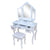 Tri-fold Mirror Dresser with Dressing Stool White Foldable three square mirrors easy to install vanity dresser bedroom furniture