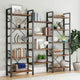 Tribesigns 3-in-1 wide 5-story bookshelf, large open bookshelf, wood and metal bookshelf