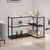 Tribesigns 3-story bookshelf, modern wood and metal bookshelf, L-shaped corner display shelf storage