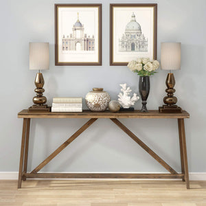 Tribesigns 59 Inches Extra Long Rustic Console Table, Solid Wood Entry Table, Sofa Table for Living Room, Entryway & Balcony