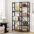 Tribesigns 7 vintage bookshelf, wooden and metal bookshelf display stand for home office