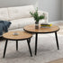 Tribesigns Industrial Nesting Coffee Table Set of 2, Round End Side Table