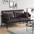 Tribesigns Leather Loveseat, 2 Seater Vintage Sofa for Small Space, Mid Century Industrial Couch with Armrest for Living Room