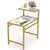 Tribesigns Side Table, Modern Gold End Tables Chair Side Table with 2 Storage Shelf, 2-Tier Sofa Side Table for Living Room