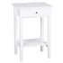 Two-layer Bedside Table Coffee Table with Drawer White Elegant, fine workmanship,night stand,sofa desk , side tables furniture.