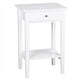 Two-layer Bedside Table Coffee Table with Drawer White Elegant, fine workmanship,night stand,sofa desk , side tables furniture.