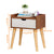 US 1/2 Drawers Simple Bedroom Storage Cabinet with Drawer Modern Wooden Nightstand Easy Assembly Bedside Table Handle Desk