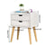 US 1/2 Drawers Simple Bedroom Storage Cabinet with Drawer Modern Wooden Nightstand Easy Assembly Bedside Table Handle Desk