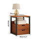 US 1/2 Drawers Simple Bedroom Storage Cabinet with Drawer Modern Wooden Nightstand Easy Assembly Bedside Table Handle Desk