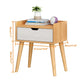 US 1/2 Drawers Simple Bedroom Storage Cabinet with Drawer Modern Wooden Nightstand Easy Assembly Bedside Table Handle Desk